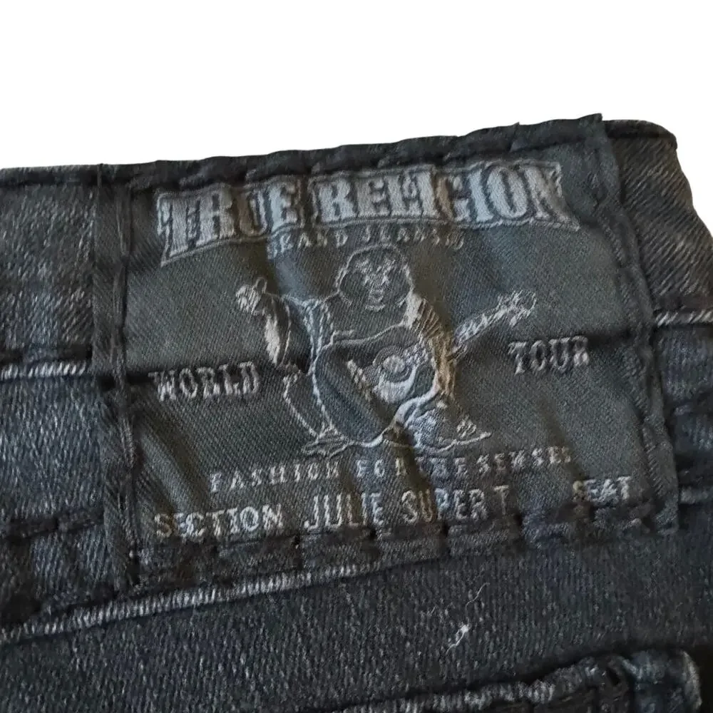 VTG True Religion Jeans Skinny Women’s 26 Black Julie Super T Vintage Biker‎ Y2K - Picture 14 of 15